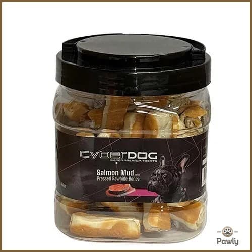 צנצנת סייבר דוג עצם סנדוויץ מיני בציפוי סלמון לכלב
