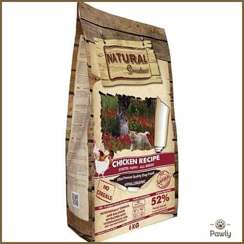 נטורל גרייטנס עוף לכלב גור מתחיל