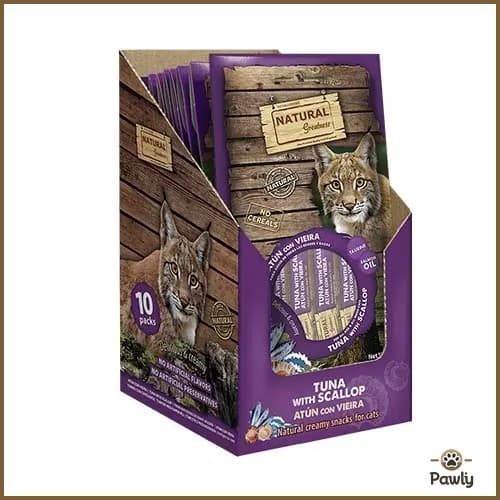 חטיף שלוק נטורל גרייטנס טונה וצדפות לעורר את תפקוד המוח לחתול