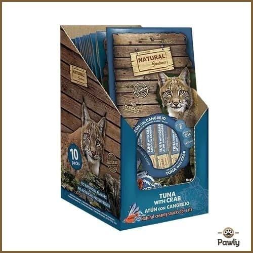 חטיף שלוק נטורל גרייטנס טונה וסרטן לתמיכה בעור והפרווה לחתול