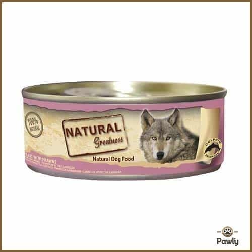 שימור נטורל גרייטנס 70% בשר לכלב פילה טונה ופירות ים