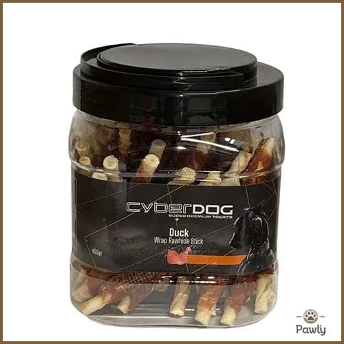 צנצנת סייבר דוג מקלות בקר בציפוי ברווז לכלב