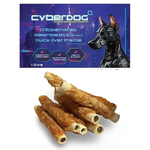 מארז סייבר דוג עצם רול במילוי כבד ברווז לכלב 1 ק"ג