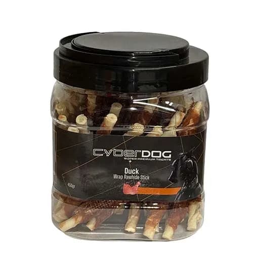 צנצנת סייבר דוג מקלות בקר בציפוי ברווז לכלב